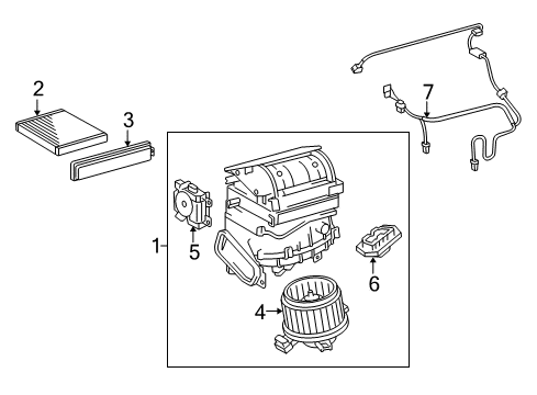 2015 Toyota RAV4 Blower Motor & Fan Blower Assembly Diagram for 87130-02520