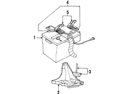 1999 Lincoln Town Car Battery Battery Tray Diagram for F8VZ-10732-AD