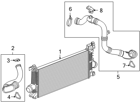 2012 Chevrolet Cruze Intercooler Air Outlet Tube Diagram for 13345223