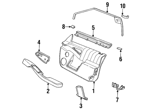 1993 Pontiac Grand Prix Interior Trim - Door Lamp Asm-Front Side Door Courtesy & Warning *Graphite Diagram for 5976665