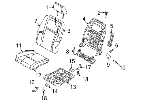 2009 Dodge Journey Driver Seat Components Bracket-Seat Cushion Diagram for 4610174AA