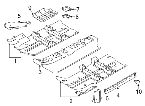 2017 Nissan Rogue Sport Floor & Rails, Exterior Trim Sill-Inner, LH Diagram for 76451-6MA0A