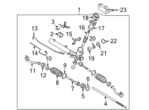 2011 Kia Soul Steering Column & Wheel, Steering Gear & Linkage End Assembly-Tie Rod RH Diagram for 568202K050