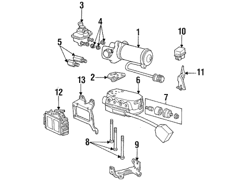 1996 Mercury Grand Marquis ABS Components Control Module Diagram for F6AZ-2C219-AA