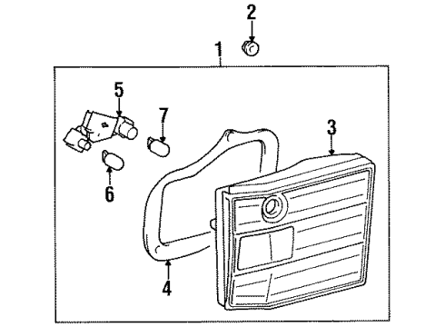 1999 Lexus LS400 Bulbs Socket & Wire, Rear Lamp Diagram for 81585-50080