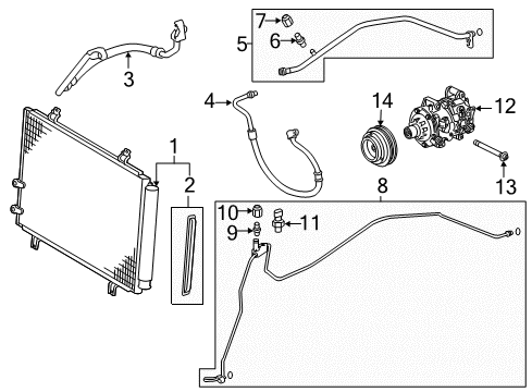 2018 Lexus ES350 Air Conditioner DRYER, COOLER Diagram for 88474-08030