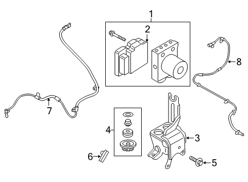 2019 Lincoln Navigator ABS Components Control Module Diagram for JL1Z-2C219-B