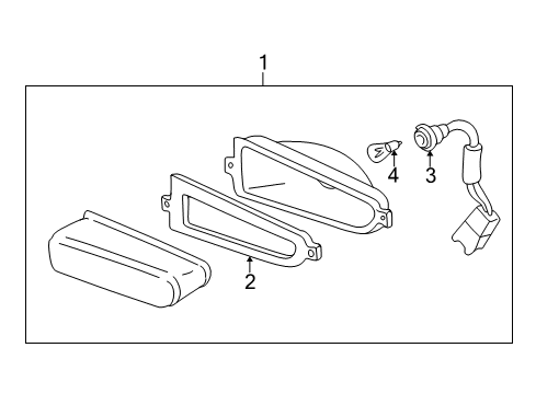 2001 Hyundai XG300 Bulbs Lamp Assembly-Back Up, RH Diagram for 92402-39070