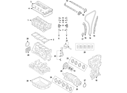 2020 Hyundai Kona Engine Parts, Mounts, Cylinder Head & Valves, Camshaft & Timing, Oil Pan, Oil Pump, Crankshaft & Bearings, Pistons, Rings & Bearings, Variable Valve Timing Transmission Mounting Bracket Assembly Diagram for 21830-J9100