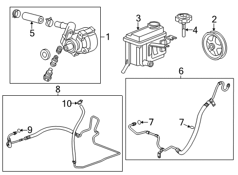 2010 Buick Lucerne P/S Pump & Hoses, Steering Gear & Linkage Power Steering Pump Diagram for 19418525