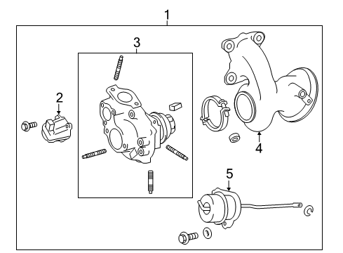 2018 Lexus GS300 Turbocharger Housing Sub-Assembly, Bearing Diagram for 1702A-36011