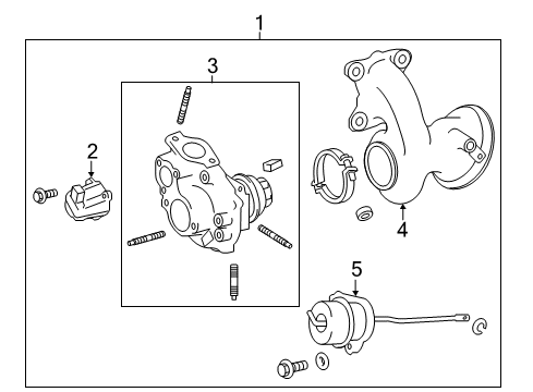 2018 Lexus GS300 Turbocharger Housing Sub-Assembly, Turbine Diagram for 1702B-36013