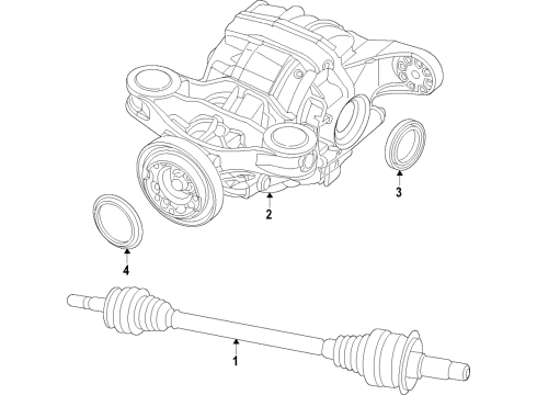 2021 Lincoln Aviator Rear Axle, Differential, Drive Axles, Propeller Shaft Axle Assembly Diagram for L1MZ-4K139-C