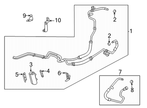 2021 Chevrolet Express 3500 Trans Oil Cooler Lines Hose & Tube Assembly Diagram for 84974082