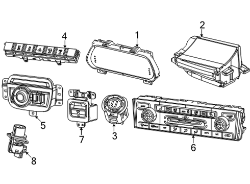 2021 Jeep Grand Cherokee L Cluster & Switches, Instrument Panel CONTROL-VEHICLE FEATURE CONTROLS Diagram for 68489381AC