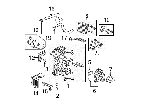2008 Honda Fit Air Conditioner Core, Heater Diagram for 79110-SAA-G02