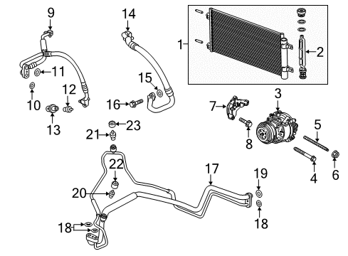 2018 Buick Encore A/C Condenser, Compressor & Lines Condenser Diagram for 95410841