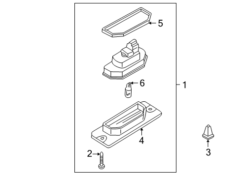 2001 Nissan Sentra Bulbs Lamp Assembly-Licence Diagram for 26510-4Z000