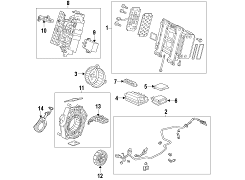 2012 Honda Civic Hybrid Components, Battery, Cooling System, Air Conditioner H/V Cable Assy Diagram for 1F010-RW0-A04