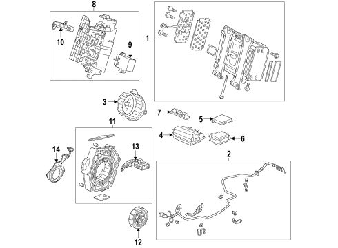 2012 Honda Civic Hybrid Components, Battery, Cooling System, Air Conditioner Cable Assembly, High Voltage Diagram for 1F010-RW0-A04