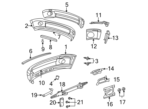 2008 Dodge Ram 1500 Front Bumper Bracket-Bumper Diagram for 55077950AA