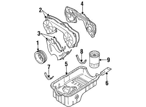 1994 Nissan Quest Filters Cover Assy-Front Diagram for 13500-0B000