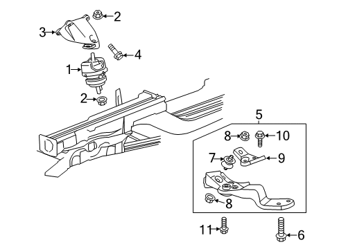 2012 Cadillac CTS Engine & Trans Mounting Bracket-Engine Mount Diagram for 15234762