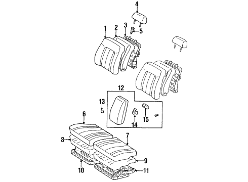 1997 Toyota Avalon Front Seat Components Holder, Fr Seat ARMREST Cup Diagram for 72823-AC010