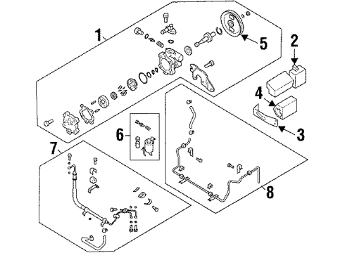 1994 Nissan 300ZX P/S Pump & Hoses, Steering Gear & Linkage Pump Assy-Power Steering Diagram for 49110-40P00