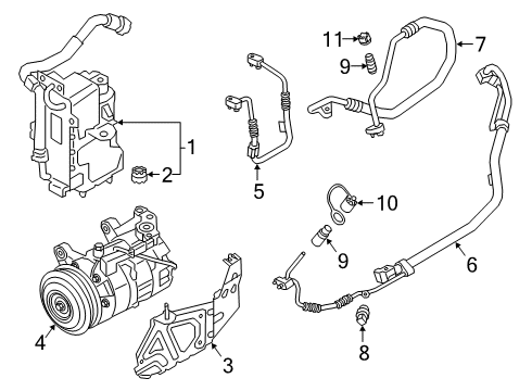 2020 BMW X4 A/C Condenser, Compressor & Lines BRACKET CONDENSER Diagram for 64508053486