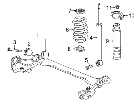 2015 Chevrolet Spark EV Rear Suspension Rear Shock Absorber Assembly Diagram for 95418638