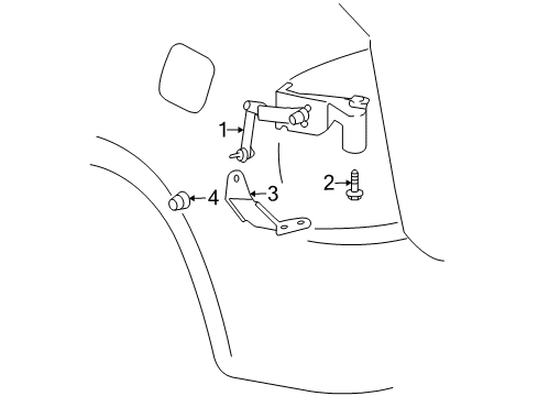 2005 Toyota Prius Ride Control Mount Bracket Diagram for 48966-47010