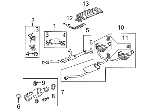 2012 Buick Enclave Exhaust Components Muffler & Pipe Diagram for 22756999