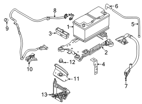 2020 BMW M235i xDrive Gran Coupe Battery BATTERY TRAY Diagram for 61219386604