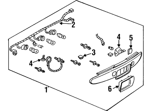 1995 Buick Riviera Rear Lamps - Combination Lamps Harness Asm, Tail Lamp Wiring Diagram for 16518517