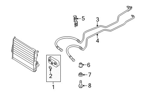 2007 BMW X3 Oil Cooler Transmission Oil Cooler Diagram for 17227551636