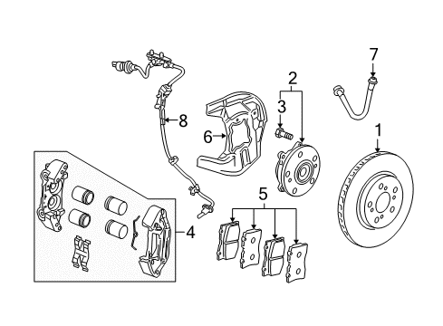 2012 Acura RL Front Brakes Piston Diagram for 45216-SJA-003