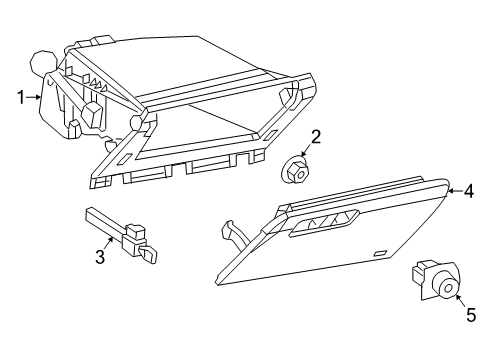 2022 Jeep Cherokee Glove Box Door Check-Glove Box Door Diagram for 68141476AA