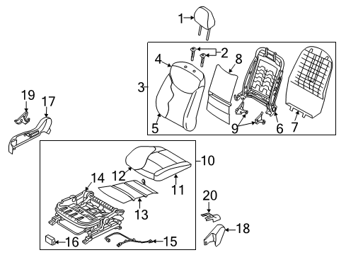 2016 Hyundai Elantra Heated Seats Cushion Assembly-Front Seat, Passenger Diagram for 88200-3Y600-MSE