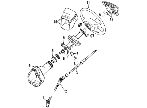 1992 Toyota Celica Steering Column, Steering Wheel & Trim, Steering Gear & Linkage, Ignition Lock Steering Wheel Diagram for 45100-20671-R8