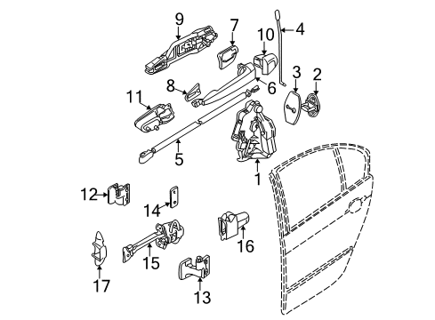 2001 BMW 325i Rear Door Drive For Window Lifter, Back Diagram for 67628362065