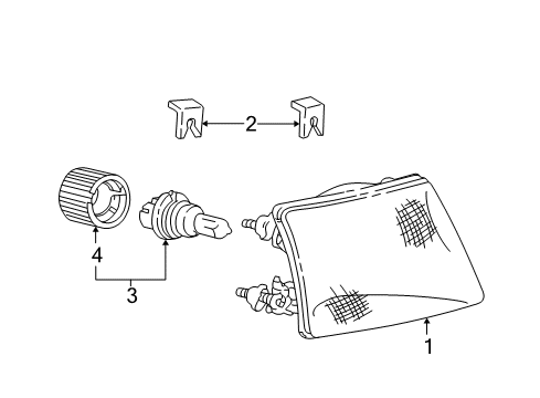 1999 Ford Ranger Headlamps Composite Assembly Diagram for F87Z-13008-EB