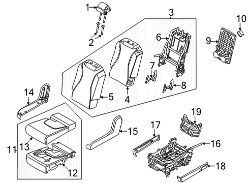 2022 Kia Carnival Second Row Seats CUP HOLDER ASSY-REAR Diagram for 89K38R0030OFB