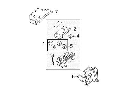 2008 Buick Lucerne Electrical Components Bracket Asm-Multiuse Relay & Fuse Diagram for 15290469