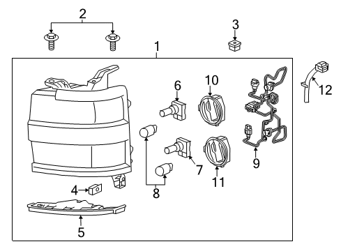 2015 Chevrolet Silverado 3500 HD Headlamps Composite Assembly Diagram for 84388593