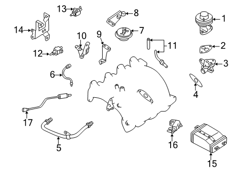 2001 Nissan Altima Powertrain Control Valve Assembly-SOLENOID Diagram for 14956-1P101