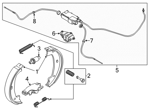 2017 BMW X5 Parking Brake Repair Kit Springs Diagram for 34410038346