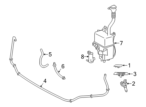 2022 Lexus RX450h Washer Components Hose, HEADLAMP Clean Diagram for 85275-48040