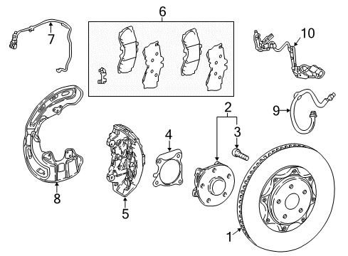 2019 Lexus LC500 Anti-Lock Brakes Disc Brake Cylinder Assembly, Left Diagram for 47750-11040