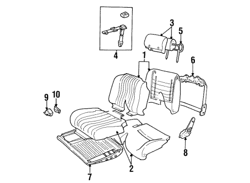 1998 Chevrolet Monte Carlo Front Seat Components Cushion Asm, Driver Seat *Neutral Diagram for 12454141